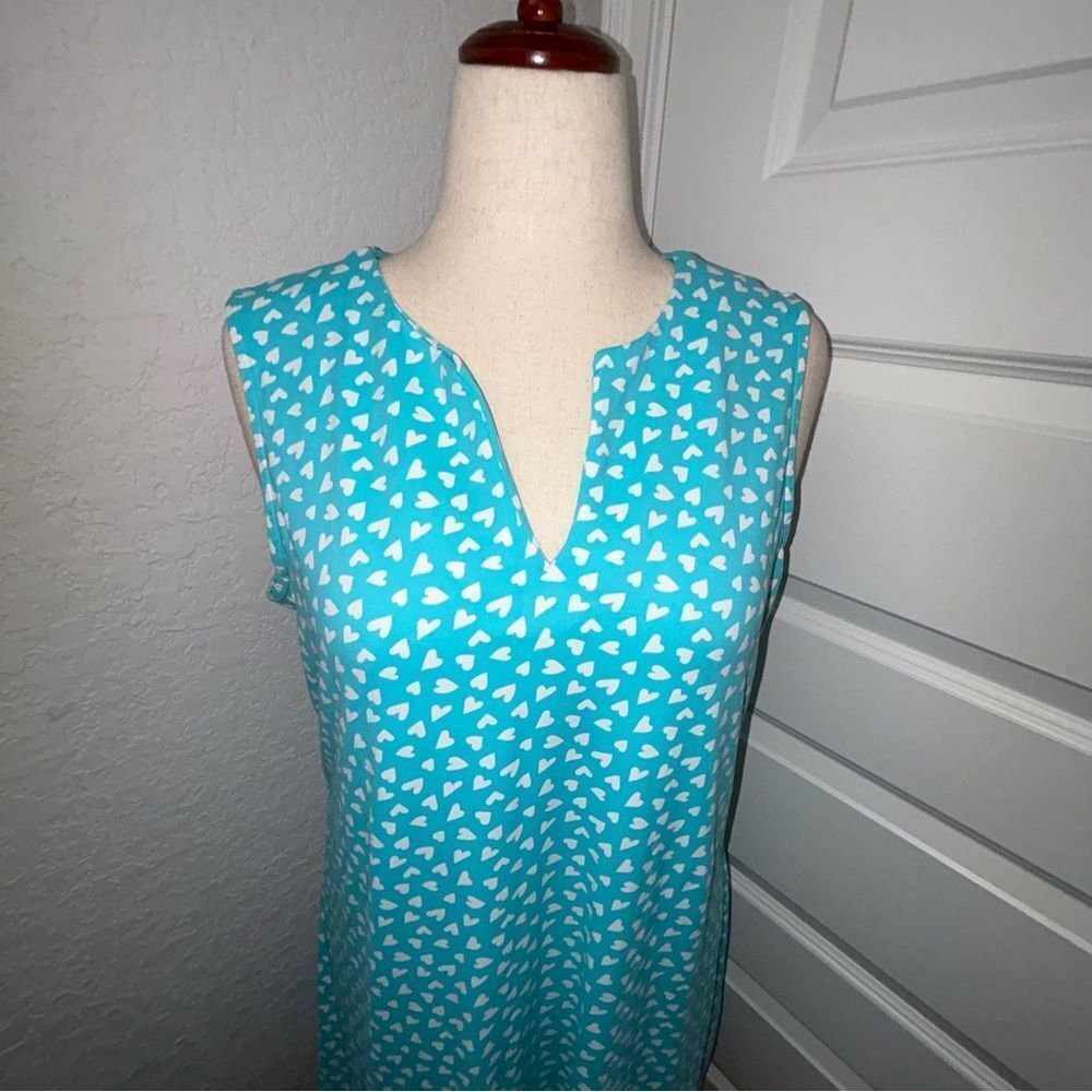 Lulu-B Heart Print Sleeveless Tunic Swing A-Line Dress - Picture 2 of 11